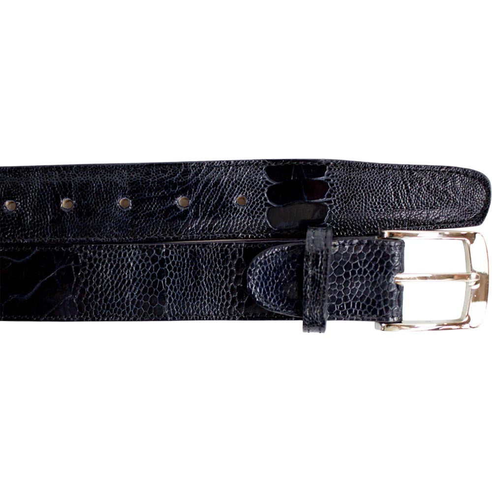 Belvedere Men's Navy Ostrich Leg Belt