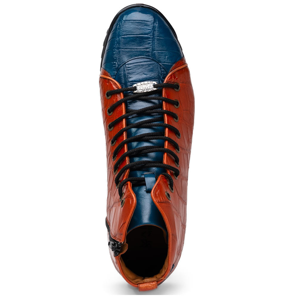 Marco Di Milano Hermond Blue Jean/Honey Alligator Derby Shoes