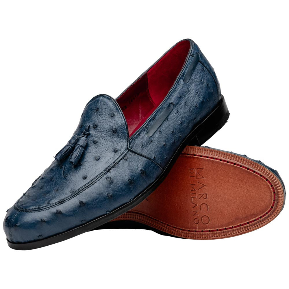 Marco Di Milano Aubiere Navy Ostrich Loafers