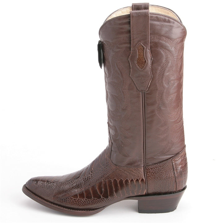 Los Altos Brown Boots Genuine Ostrich Skin