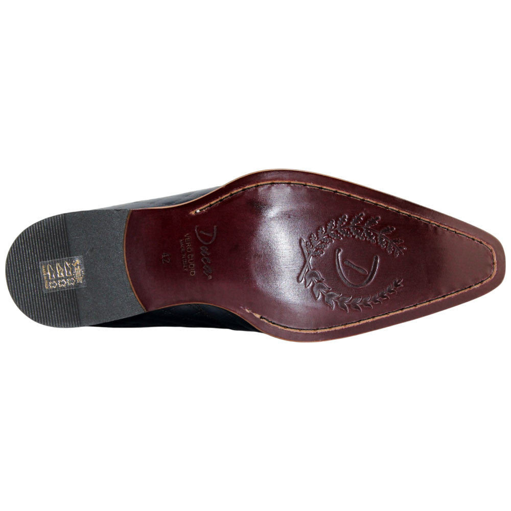 Lauro Navy/Cognac Calfskin Leather Boot | Duca Dress Boots for Men