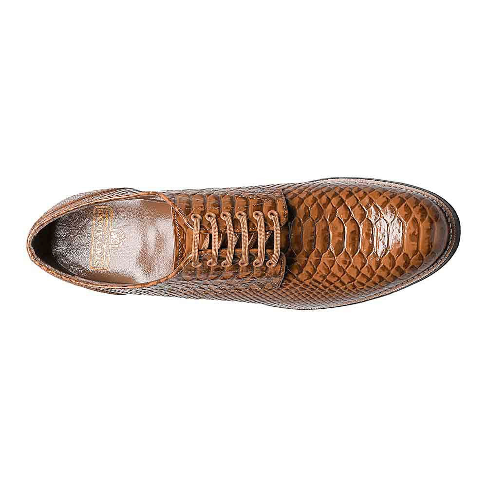 Stacy Adams Men's Madison Tan Anaconda Print Plain Toe Oxford