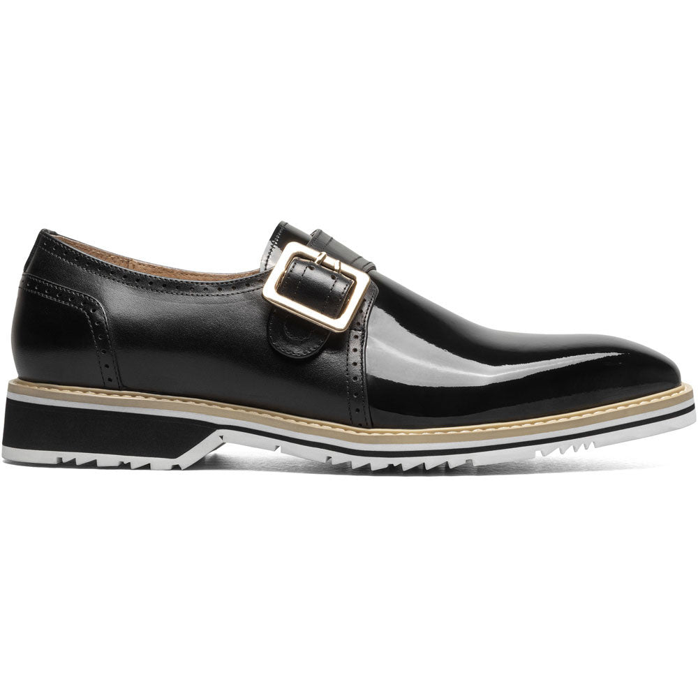 Stacy Adams Bartram Plain Toe Monk Strap in Black