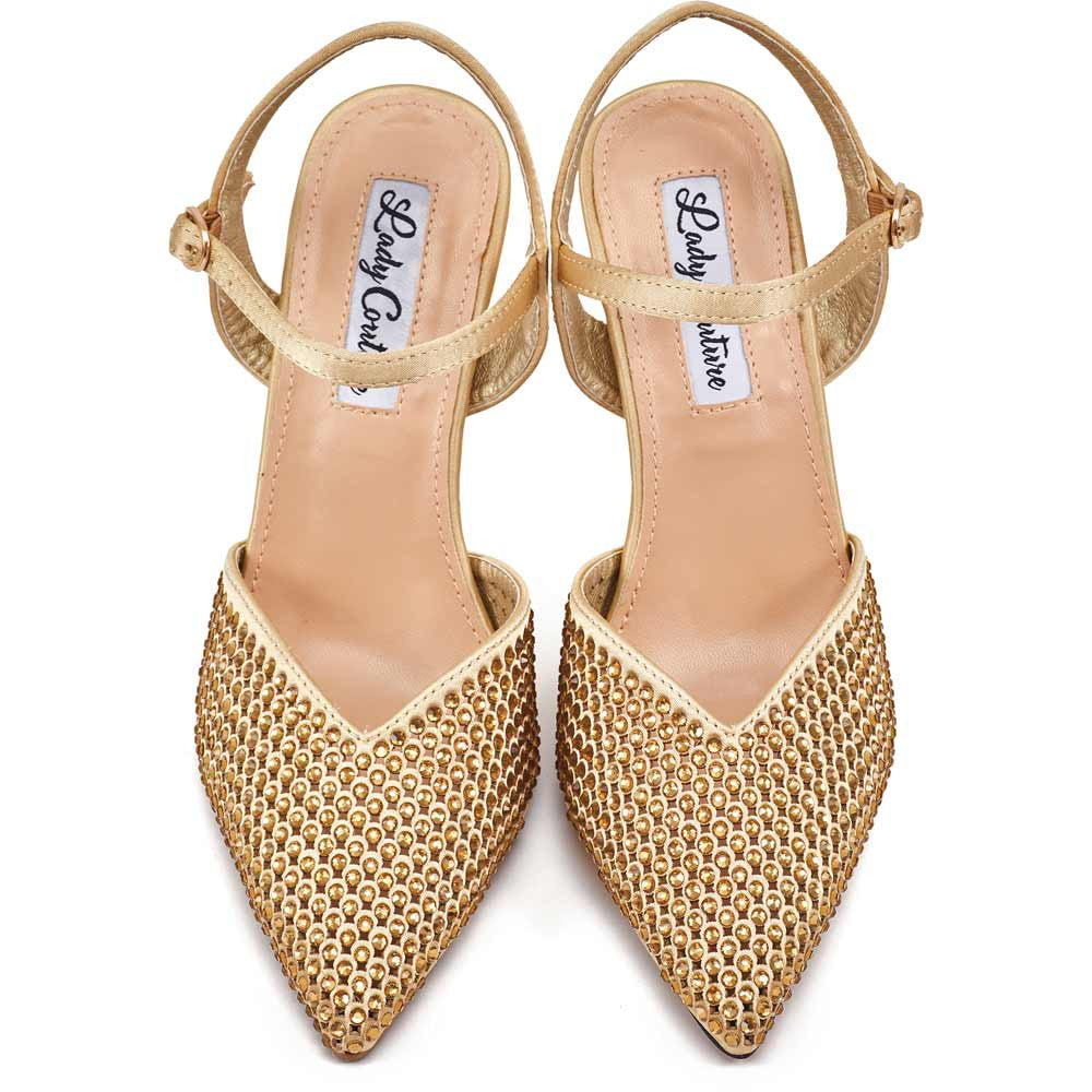 Lady Couture Tango Pump 4” Heel in Gold