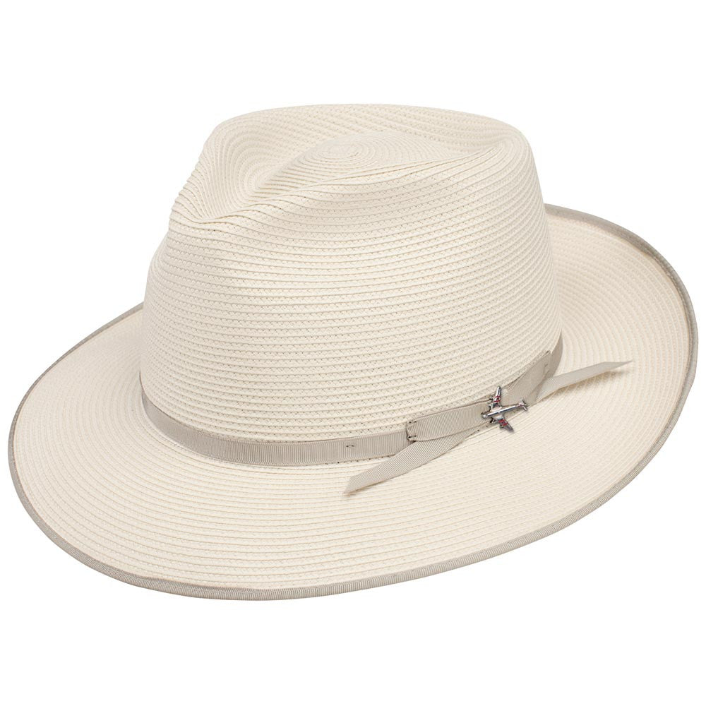Stetson Stratoliner Beige Florentine Milan Firm Finish Straw Hat