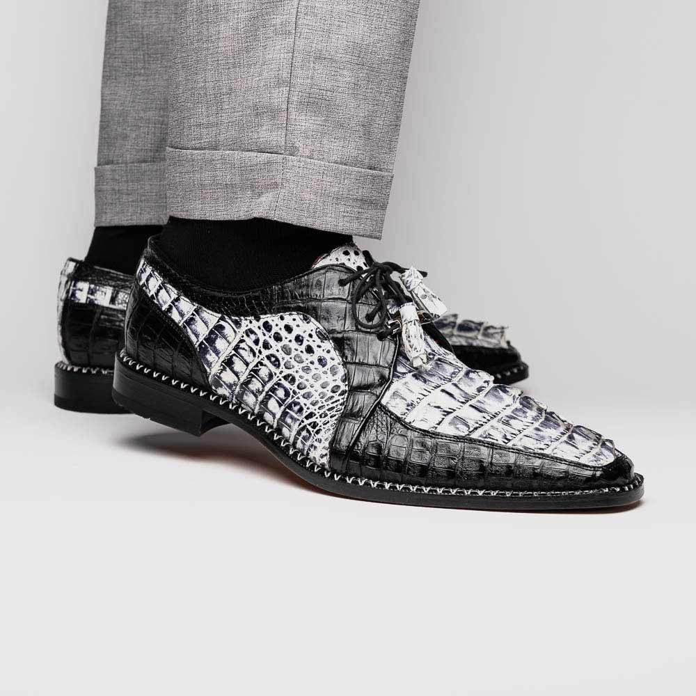 Caribe Men’s Genuine Hornback Caiman Crocodile Dress Derby | Marco Di Milano