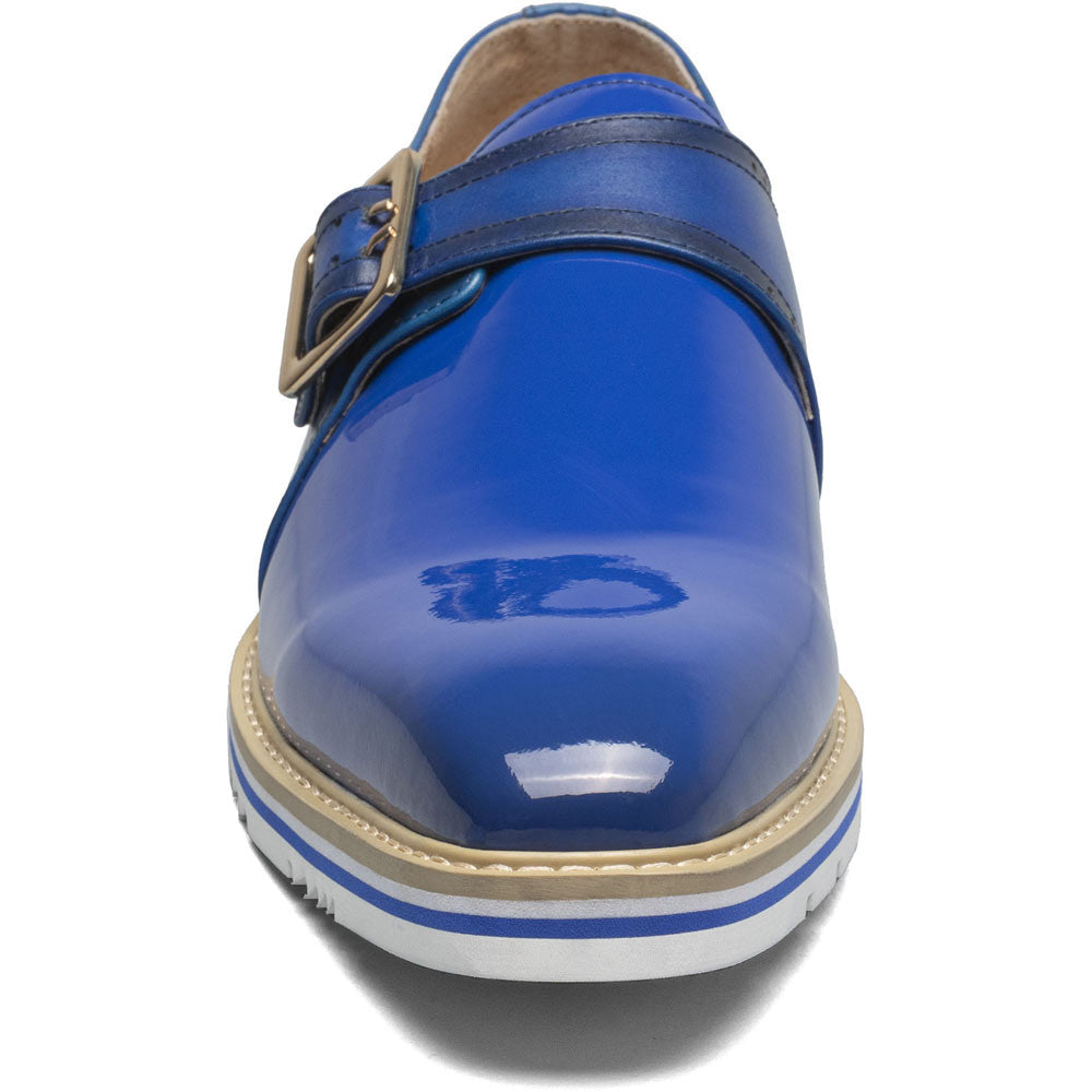 Stacy Adams Bartram Plain Toe Monk Strap in Blue