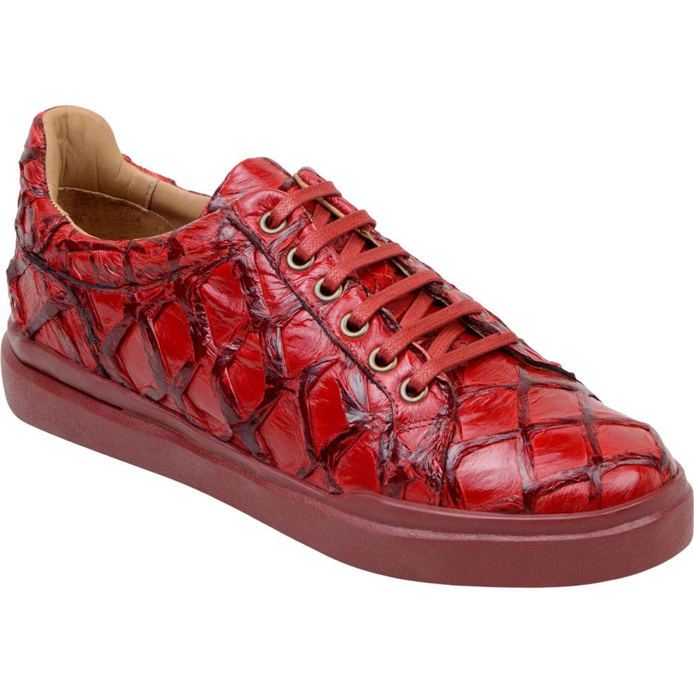 Belvedere Kingstone Red Men’s Genuine Pirarucu Sneakers