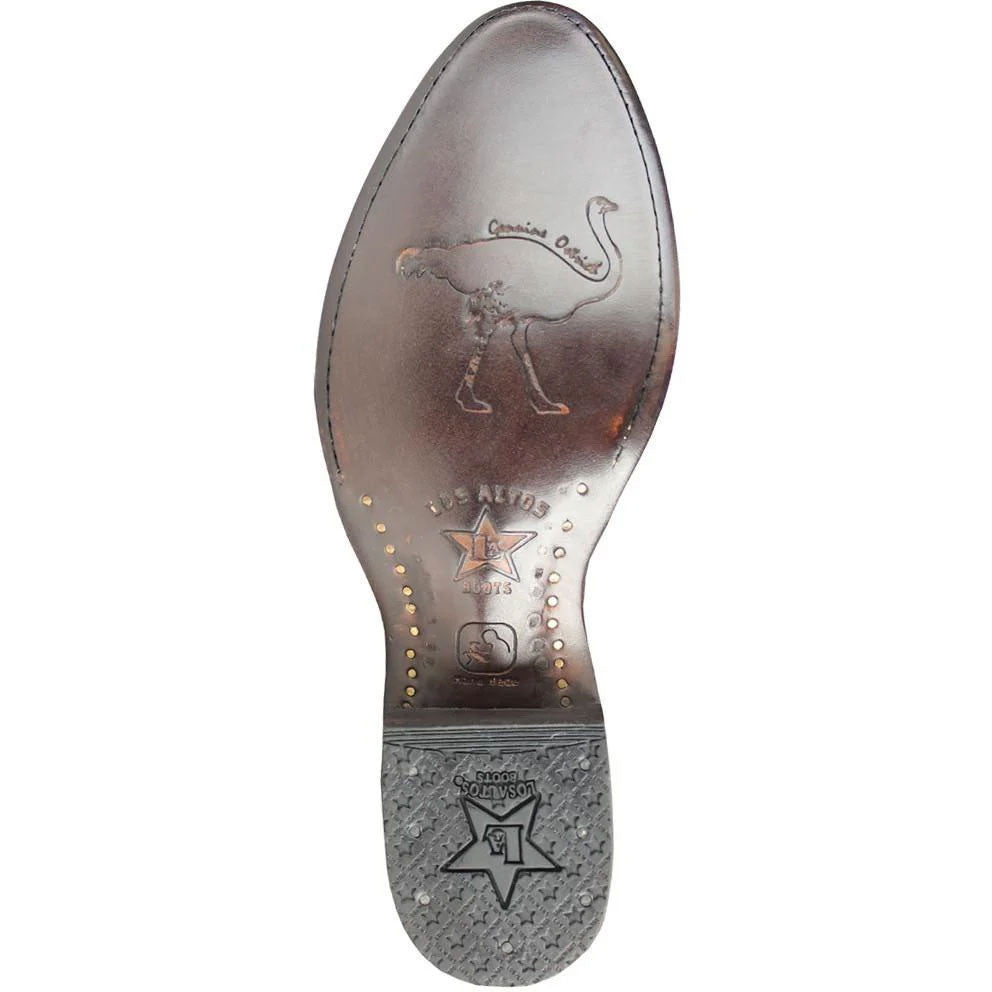 Los Altos Brown Boots Genuine Ostrich Skin