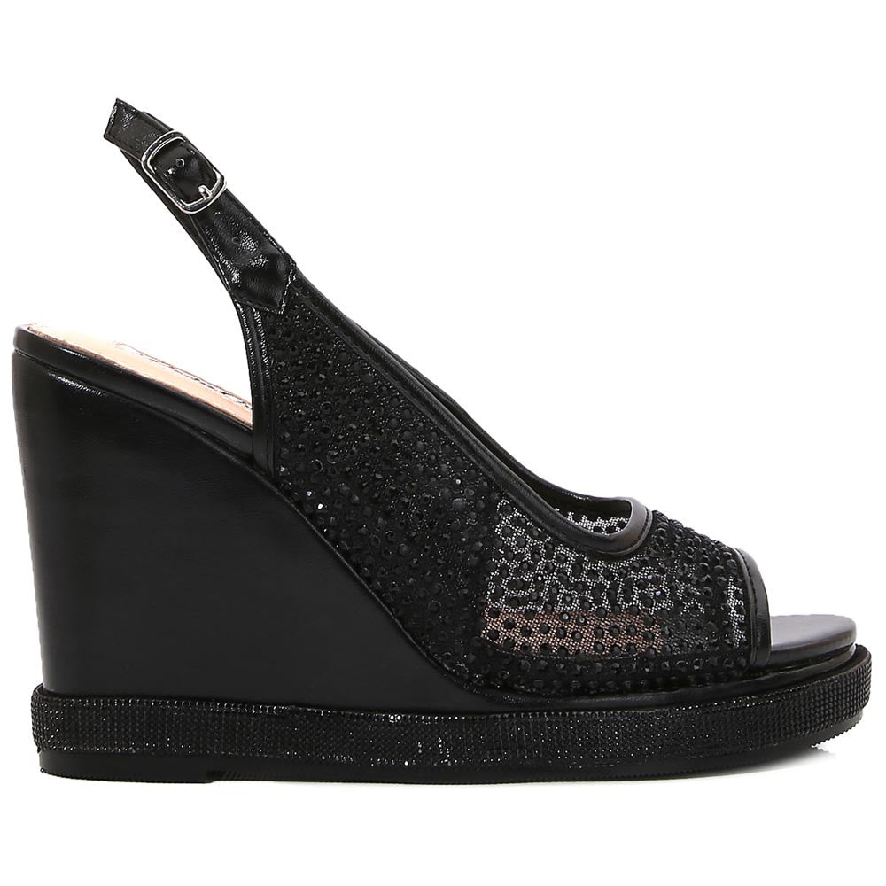 Lady Couture Belair 4” Wedge Sandals in Black