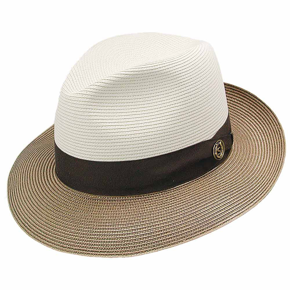 Stetson Toledo Milan Straw Hat in Beige/Cognac