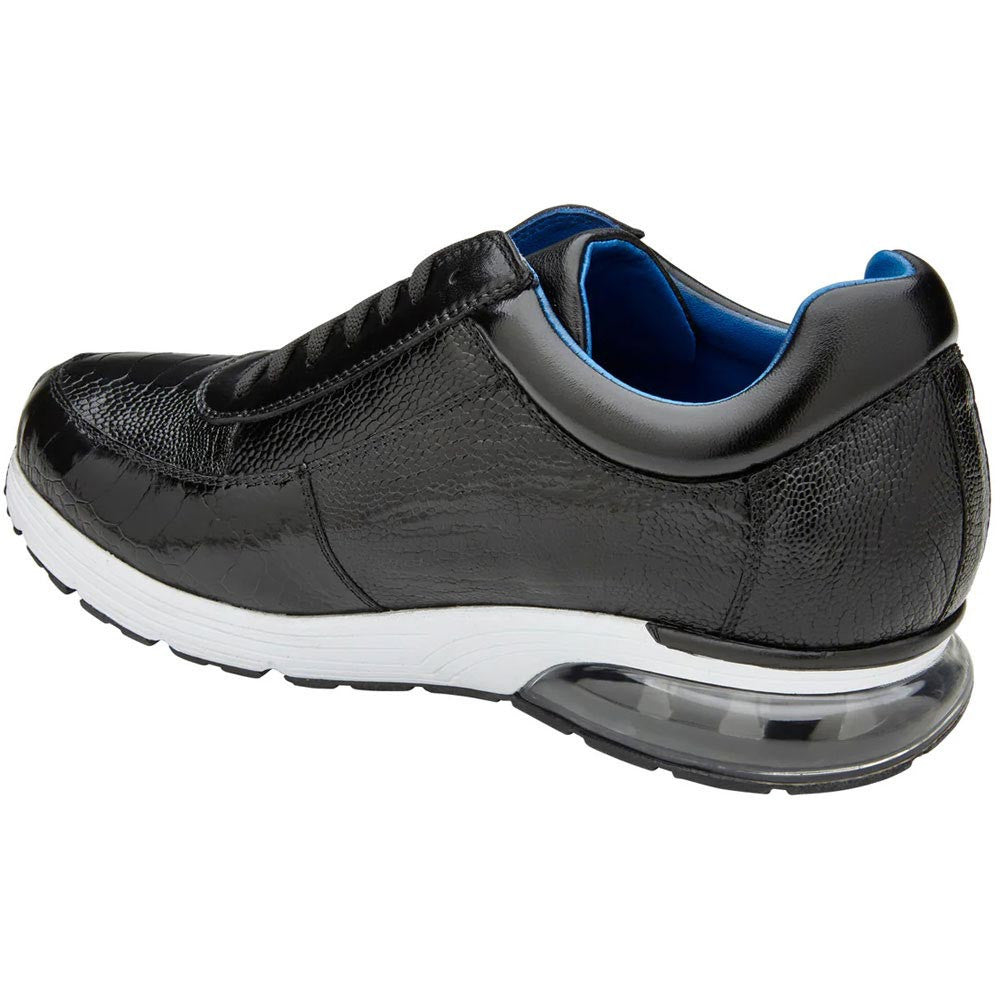 Belvedere Todd Men's Black Genuine Ostrich & Soft Calf Sneaker