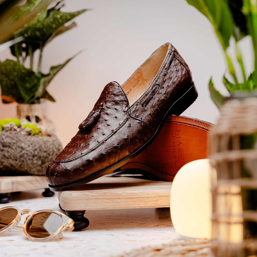 Marco Di Milano Aubiere Brown Ostrich Loafers