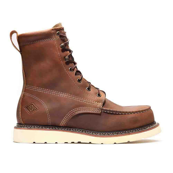 BONANZA Crazy Brown Full Grain Saddle Leather Work Boot