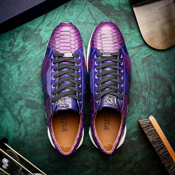 Marco Di Milano VERONA Purple Python & Calfskin Sneakers