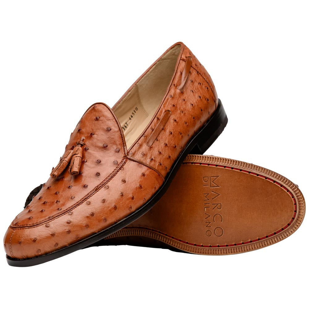 Marco Di Milano Aubiere Cognac Ostrich Loafers
