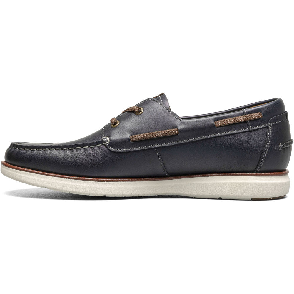 Florsheim Tropics Navy Elastic Lace Moc Toe Men’s Boat Shoes