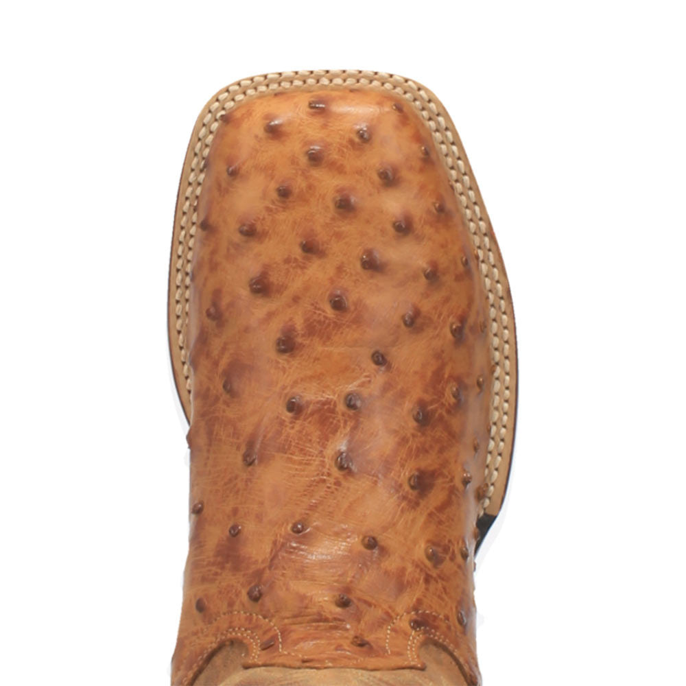 Dan Post Alamosa Tan Genuine Ostrich 11” Broad Square Toe Cowboy Certified Boot
