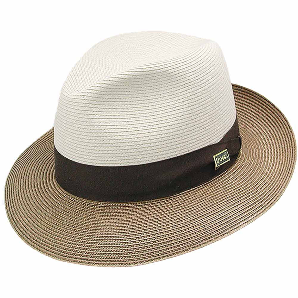 Dobbs Toledo Milan Straw Hat in Beige/Cognac