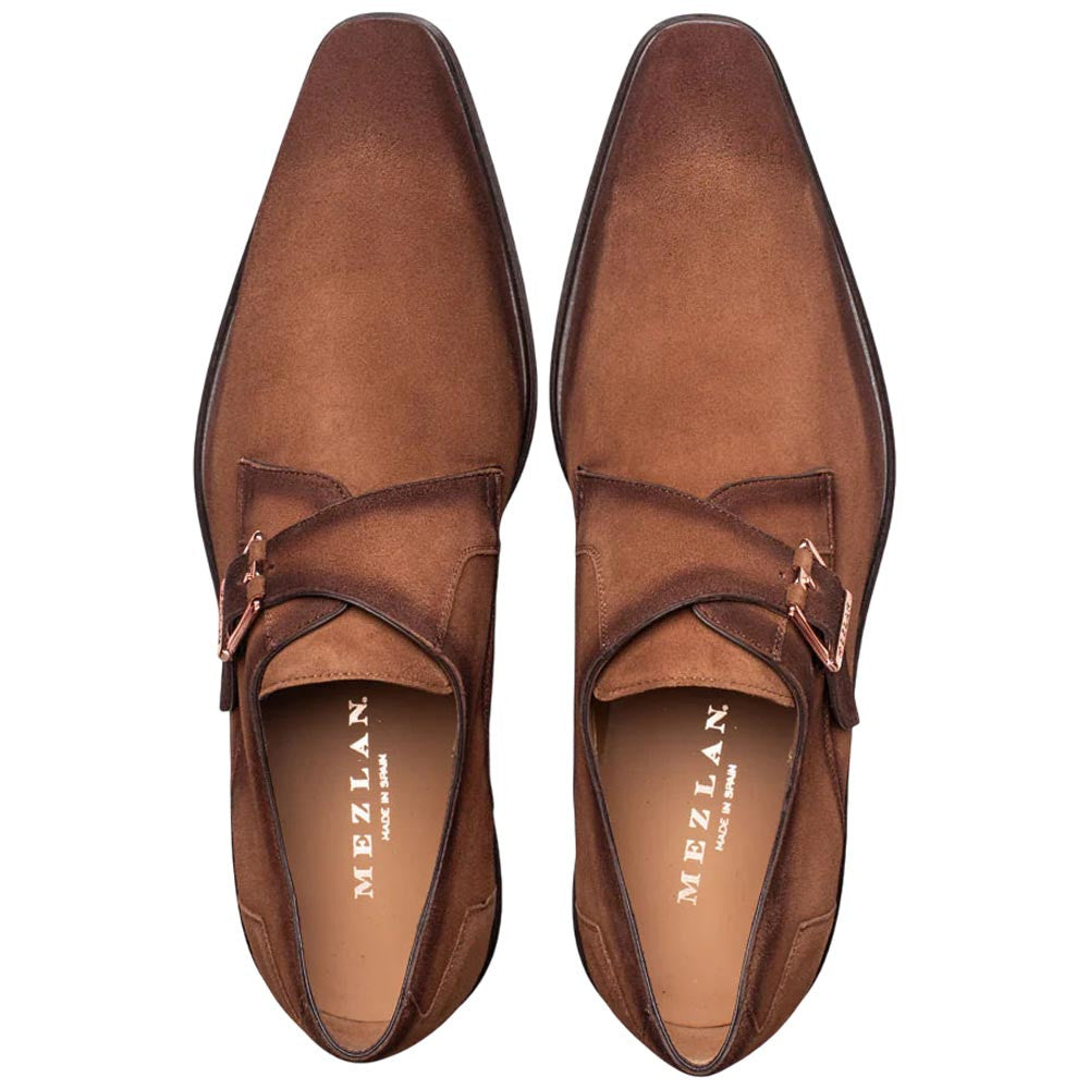 Albini Burnished Suede Sport Monk Strap | Mezlan Dress Shoes for Men
