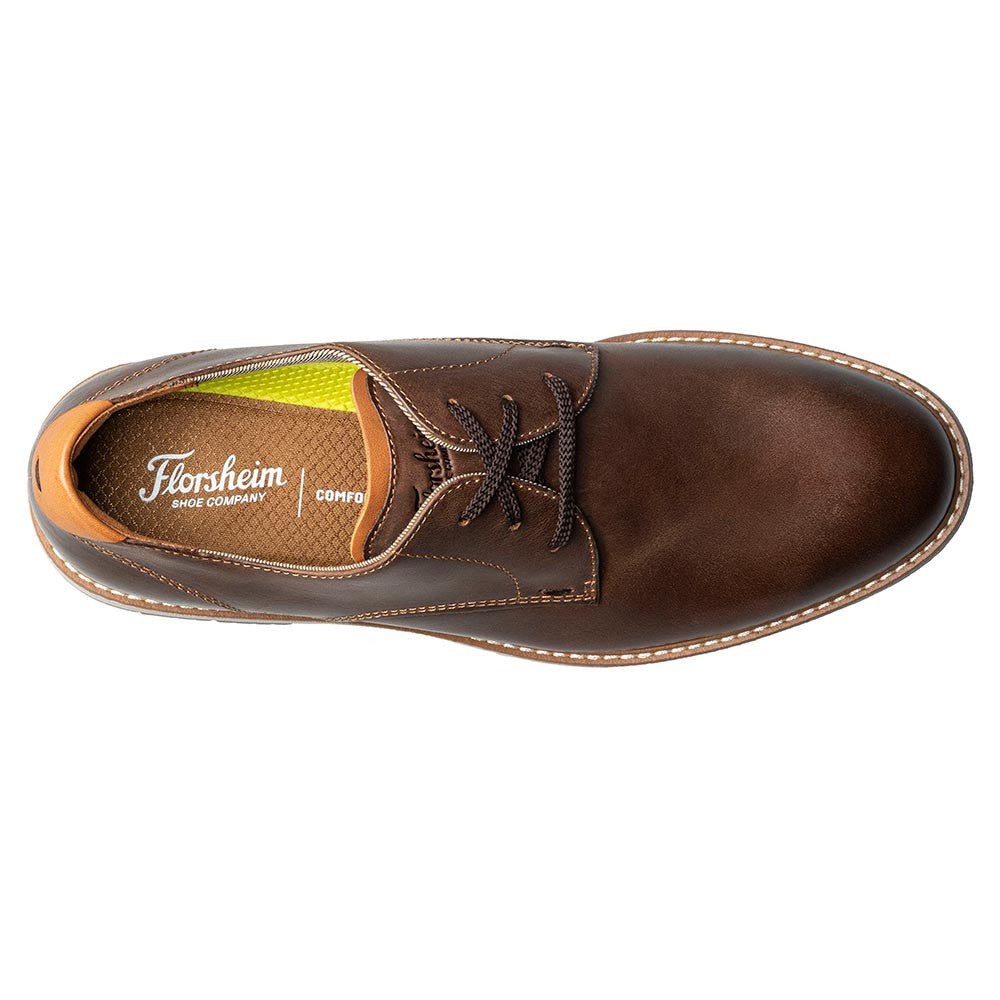 Florsheim Vibe Brown CH Smooth Leather Plain Toe Derby Dress Shoe (USA Men Size)