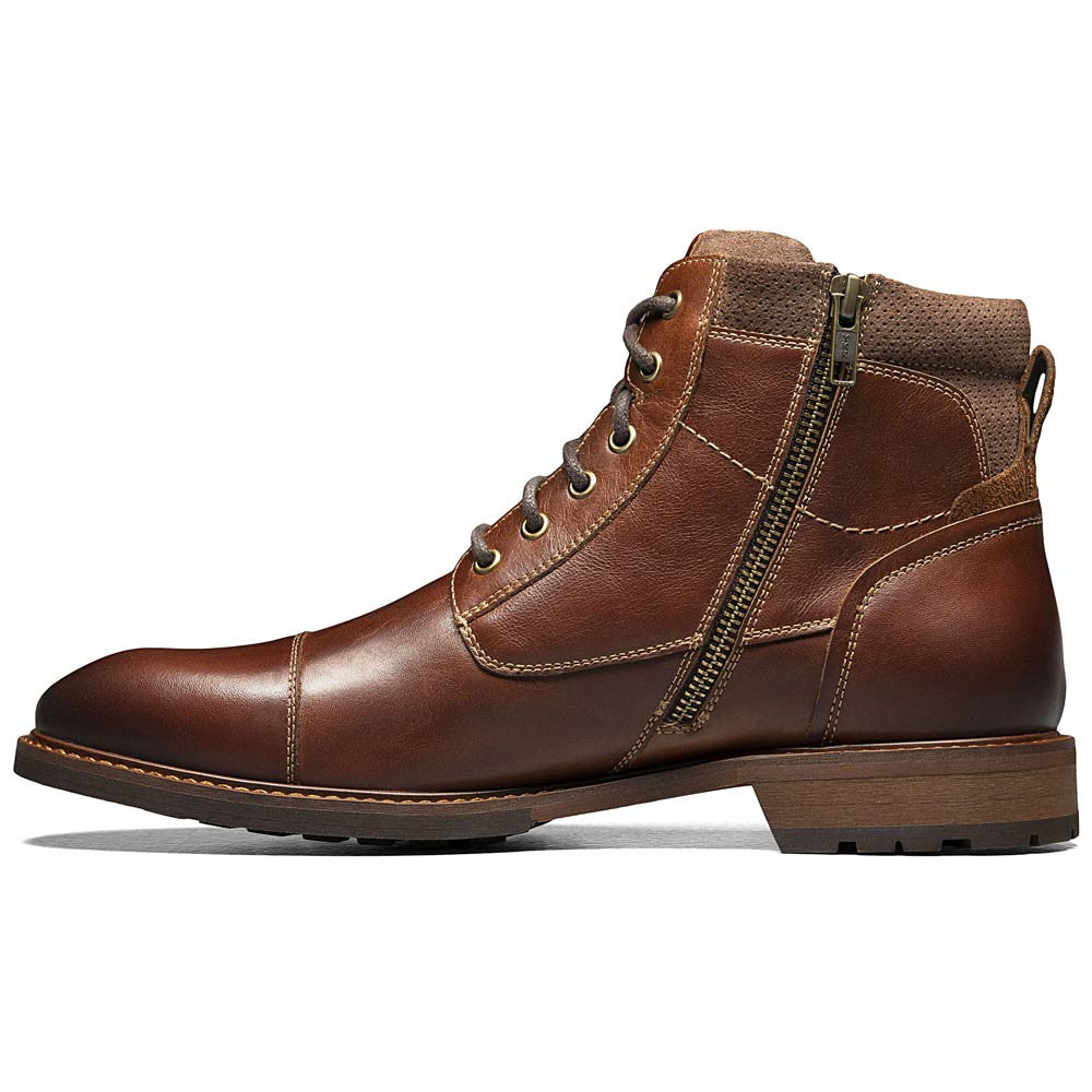 Lodge Cap Toe Lace Up Boot | Florsheim Chestnut Dress Boots for Men