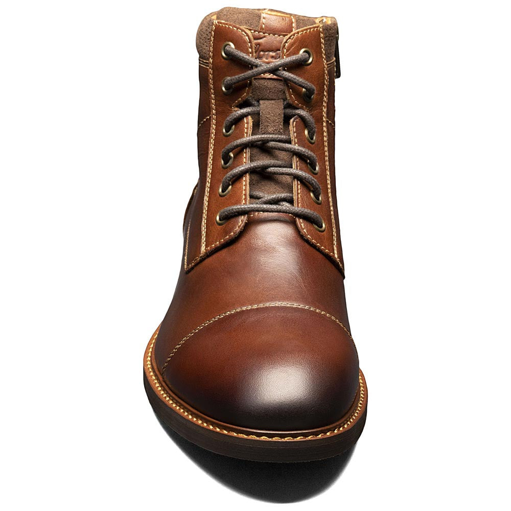 Lodge Cap Toe Lace Up Boot | Florsheim Chestnut Dress Boots for Men
