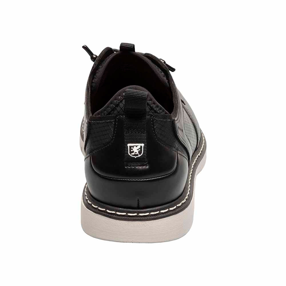 Stacy Adams Sync Black Smooth Leather Plain Toe Elastic Lace Up (USA Men Size)