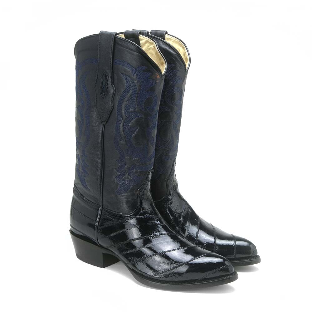Los Altos Navy Eel Skin J-Toe
