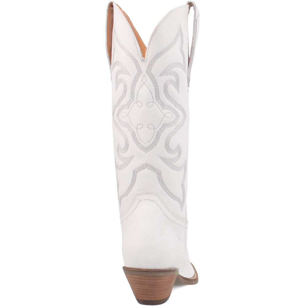 Dingo Out of West Suede White Snip Toe Western Boots for Women
