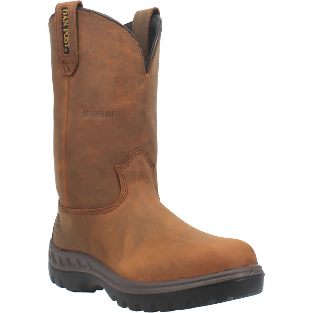 Dan Post Cummins Tan Leather Round Toe Western Cowboy Boot (US Men Size)
