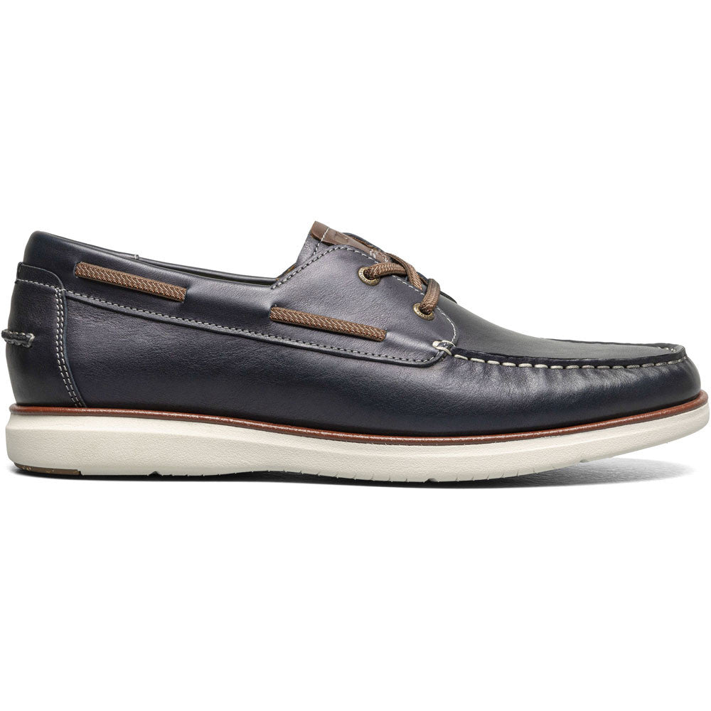 Florsheim Tropics Navy Elastic Lace Moc Toe Men’s Boat Shoes