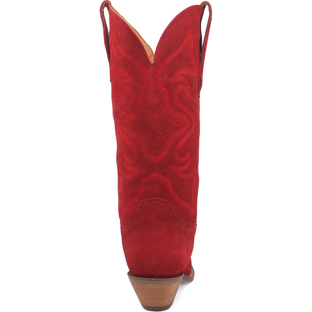 Dingo Suede White Snip Toe Western Boots for Women