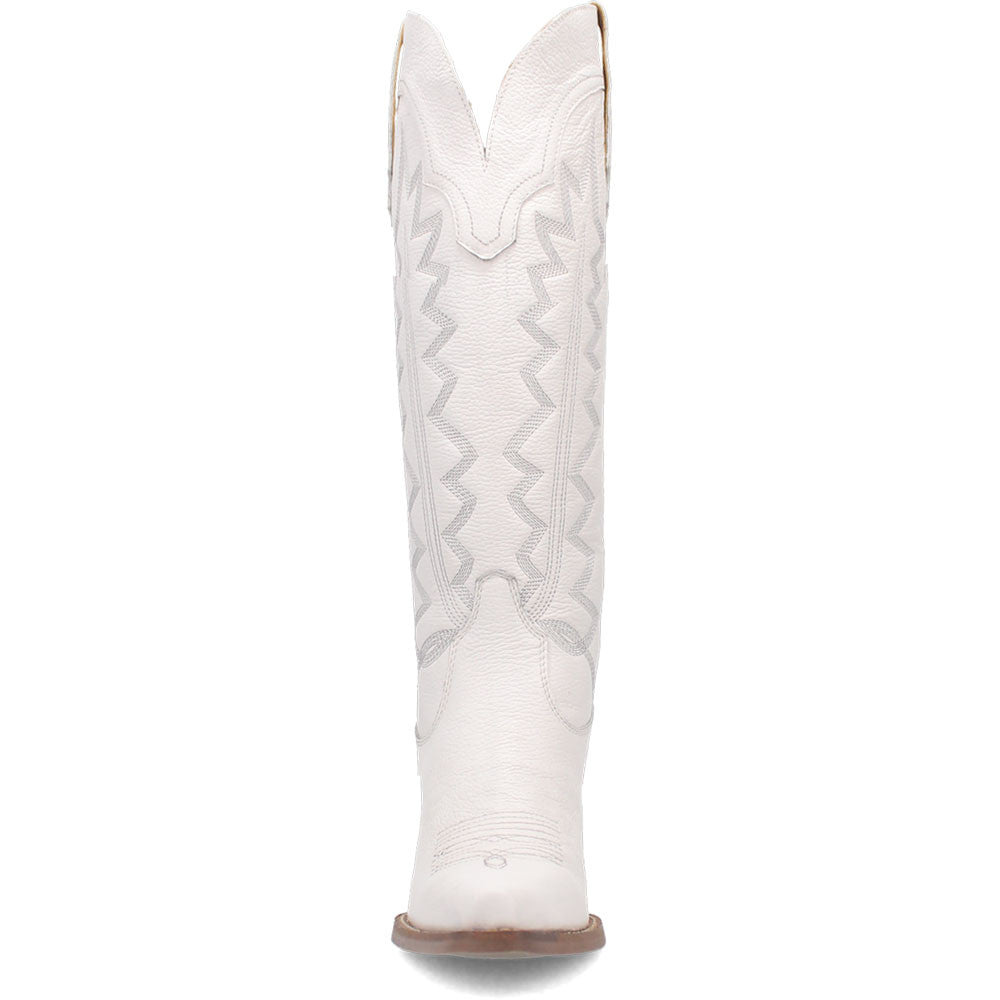 Dingo High Cotton White Leather Western Boots for Women