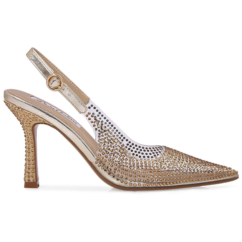 Lady Couture Irene 3.5” High Heel Pumps in Gold