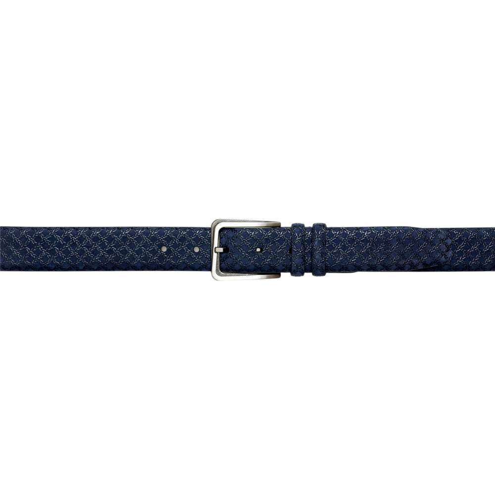 Mezlan Men's Printed Suede and Calf Trim Belt in Blue