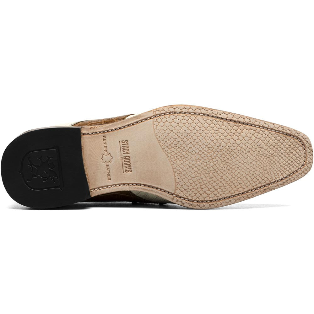 Stacy Adams Tristano Tan Multi Exotic Print Leather Bike Toe Derby (US Men Size)