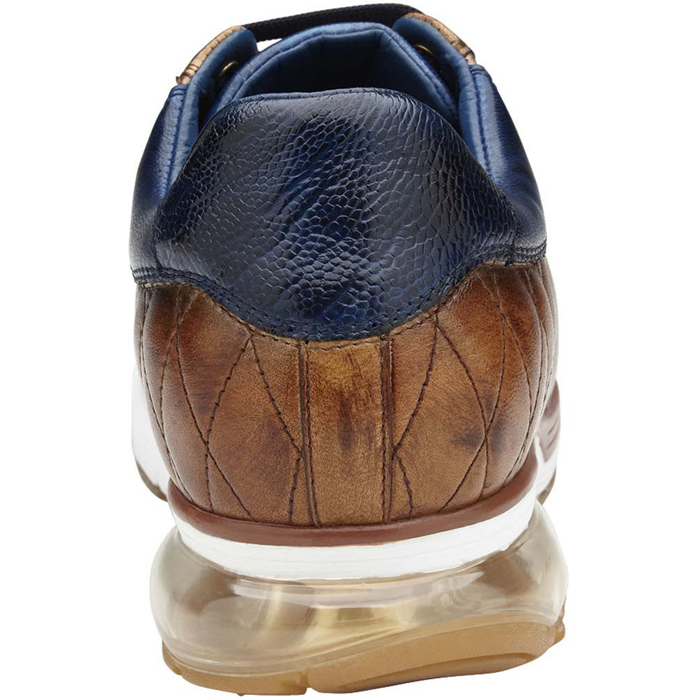 Belvedere Sacco Men’s Genuine Ostrich & Quilted Calf Skin Sneakers