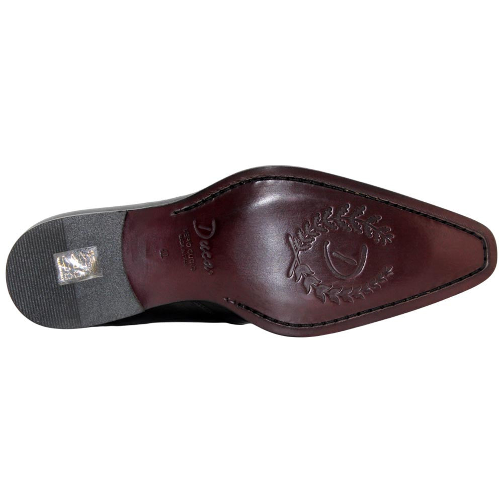 Lauro Black Calfskin Leather Boot | Duca Dress Boots for Men