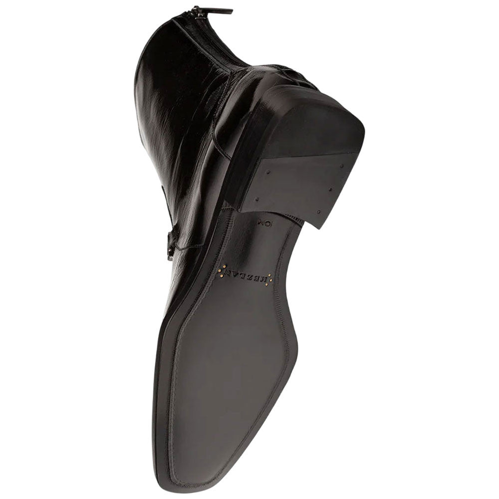 Buscemi Hi-Shine Square Toe Ornament Black Boot | Mezlan Dress Boot for Men