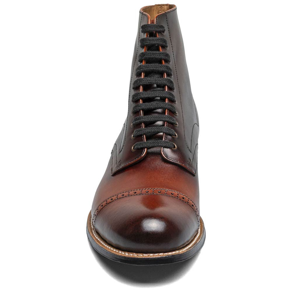 Stacy Adams Madison Cognac Anaconda Print Leather Cap Toe Boots (USA Men Size)