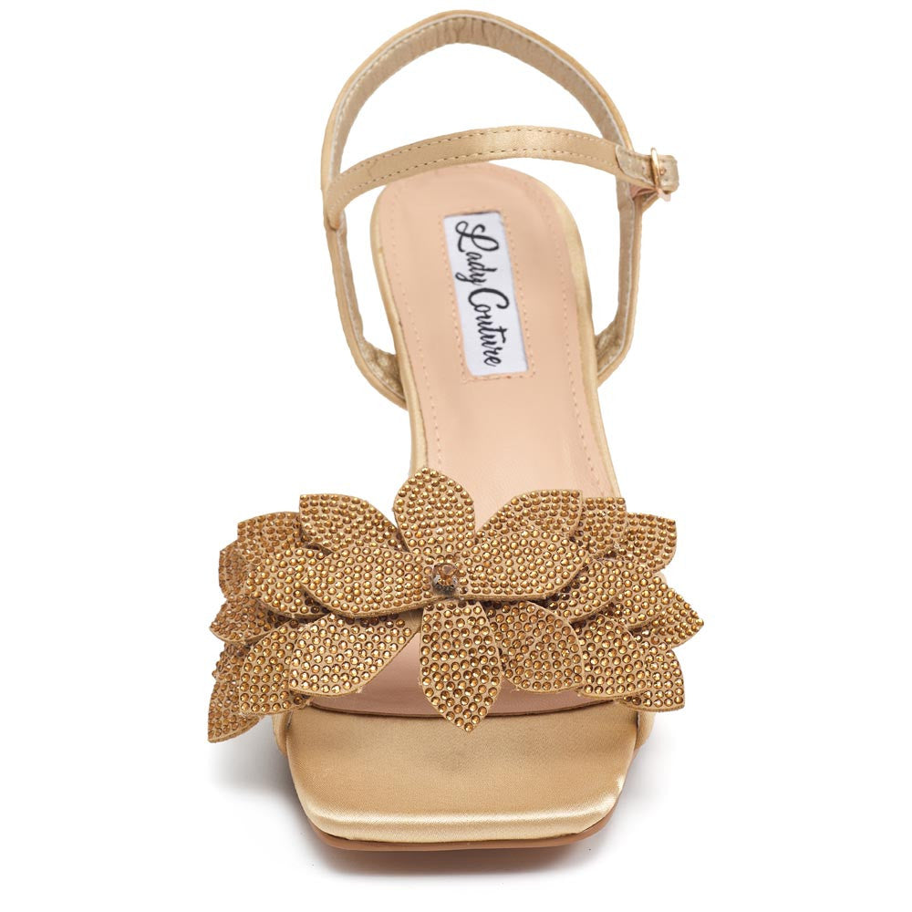 Lady Couture Lori Sandal 2” Heel in Gold