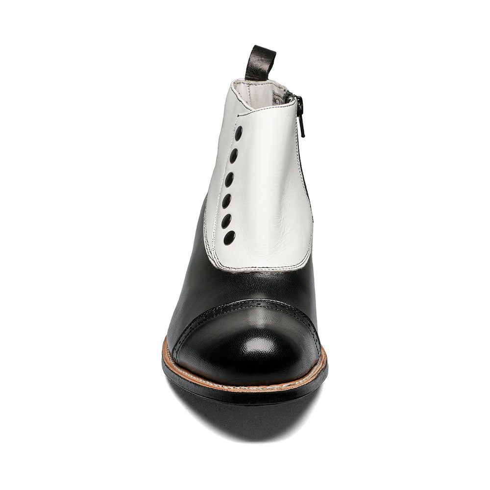 Stacy Adams Madison Black & White Spat Cap Toe Ankle Boot