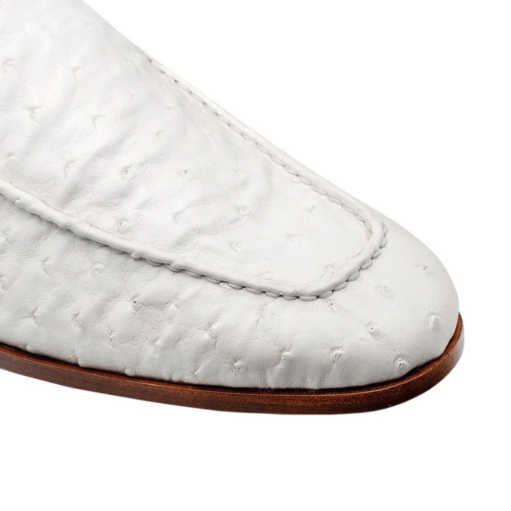 Mezlan Men’s Menor White Genuine Ostrich Slip-On