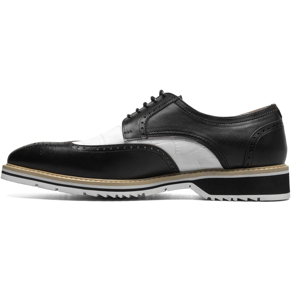Stacy Adams Beaumont Wingtip Oxford in Black and White