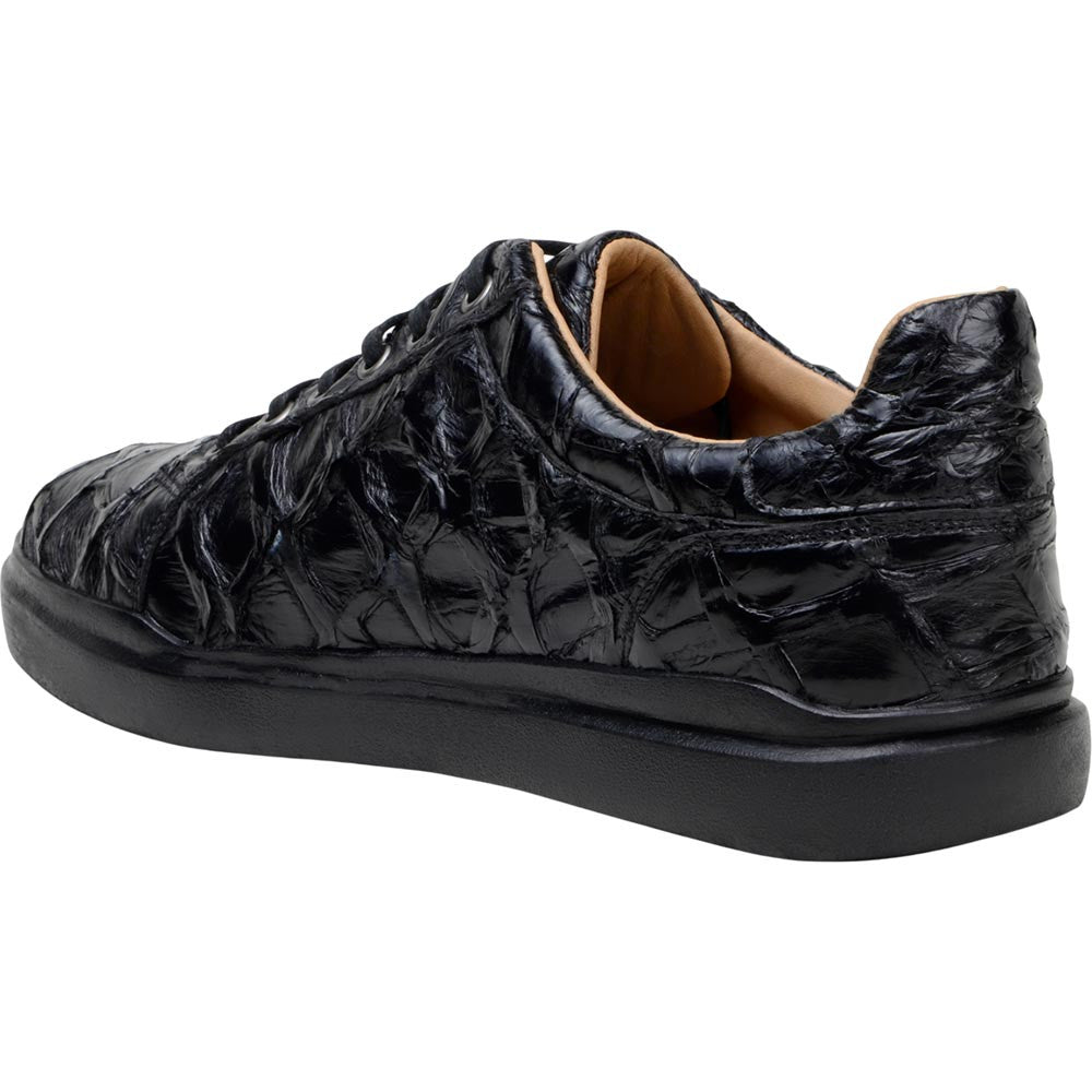 Belvedere Kingstone Black Men’s Genuine Pirarucu Sneakers