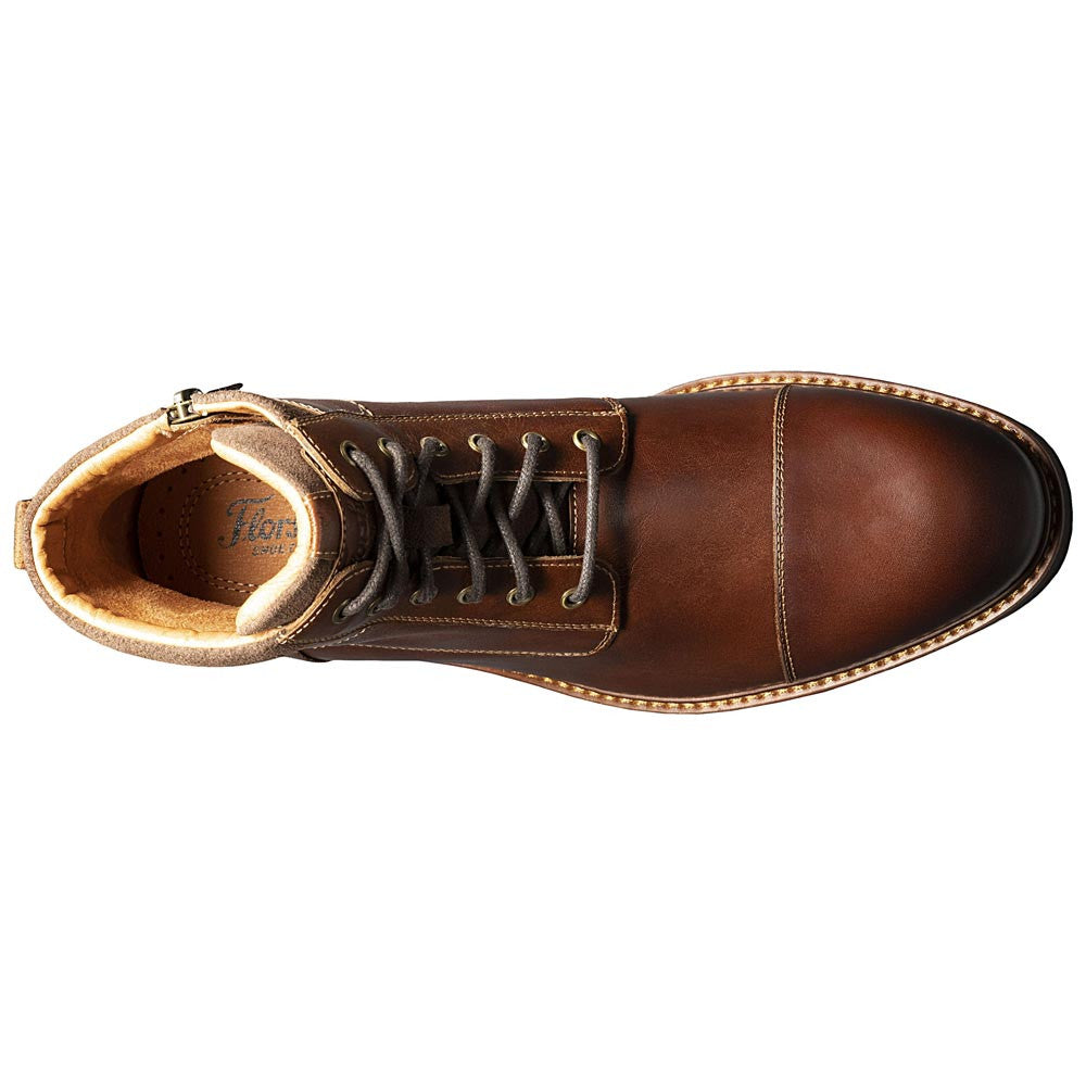 Lodge Cap Toe Lace Up Boot | Florsheim Chestnut Dress Boots for Men