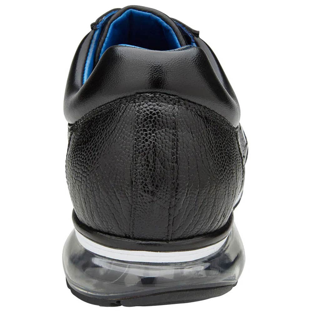 Belvedere Todd Men's Black Genuine Ostrich & Soft Calf Sneaker