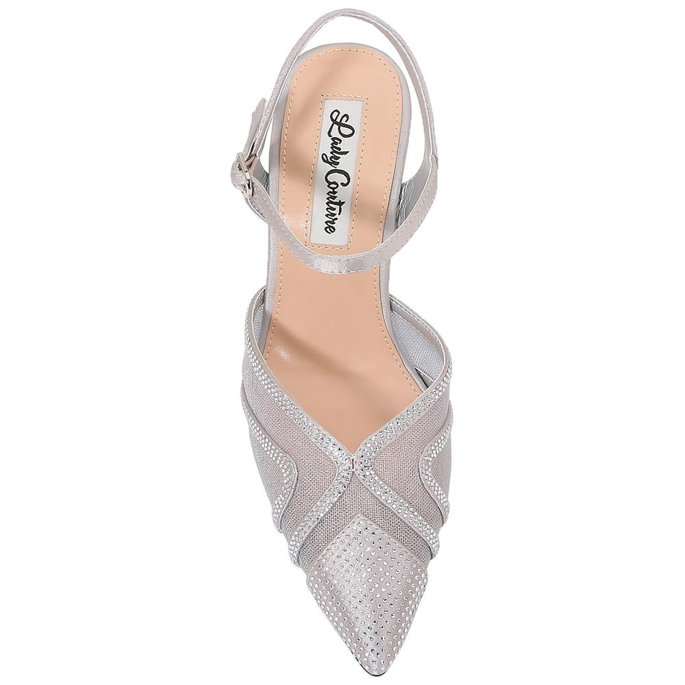 Lady Couture Gala 3.5” Sculpted Heel Pumps in Silver