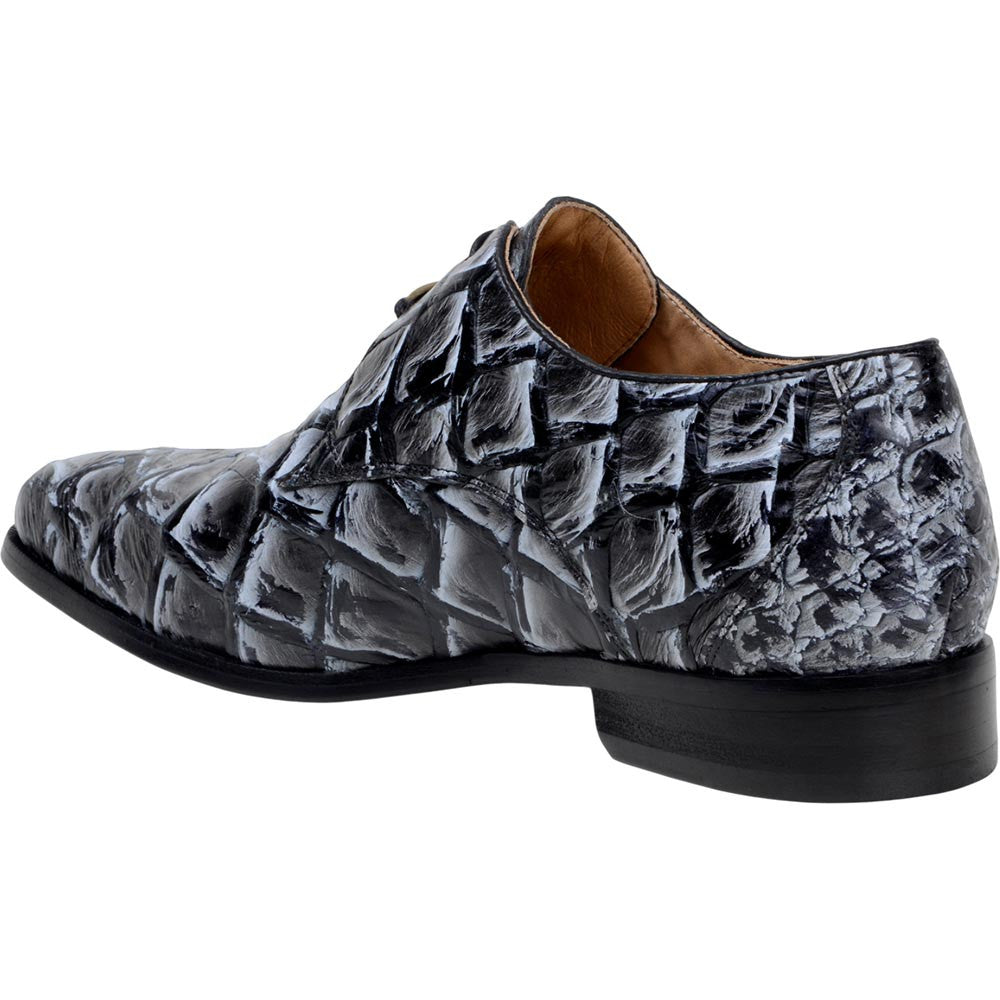 Belvedere Renzo Ivory/Black Men's Genuine Pirarucu Lace Up Shoes